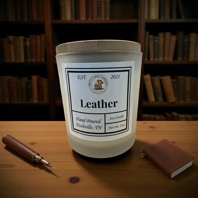 Leather 8 oz Soy Candle